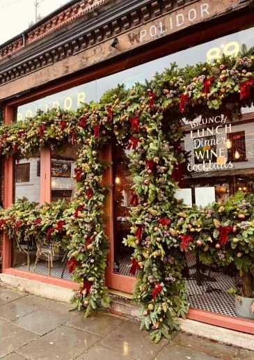 Festive Decoration Services for large fresh Christmas displays over doors and arches Liverpool